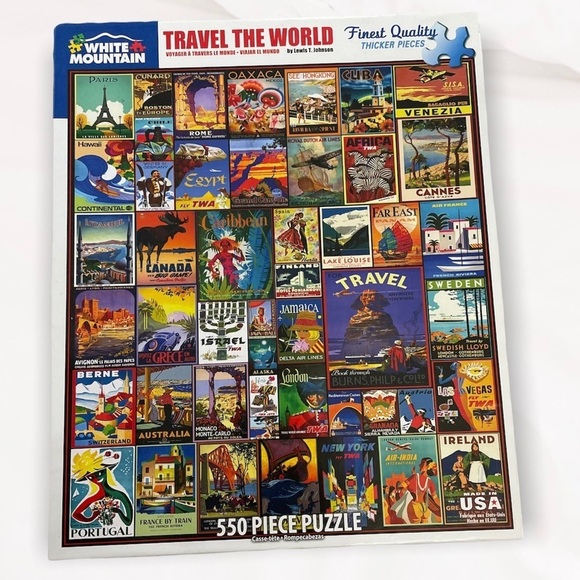White Mountain Travel the World 550 piece puzzle π§© Large piece 18βx24β